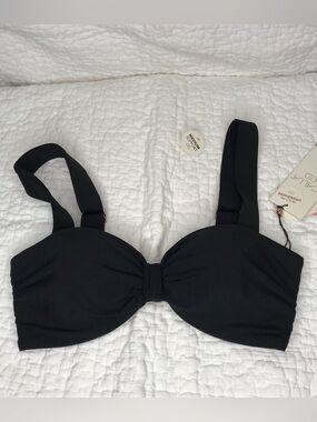 CALIA by Carrie Underwood Black Knot Front Bikini Top Sz XS